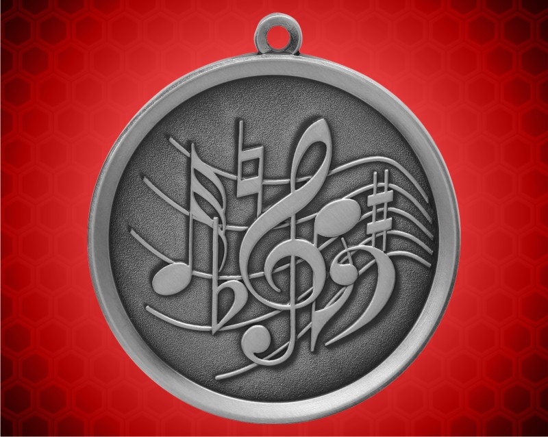 2 1/4 inch Silver Music Mega Medal