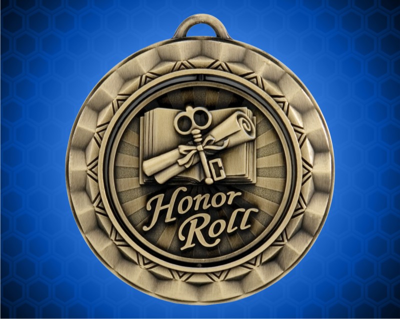 2 5/16 inch Gold Honor Roll Spinner Medal