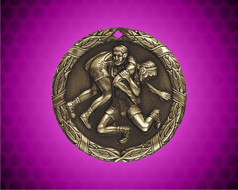 2 inch Gold Wrestling XR Medal