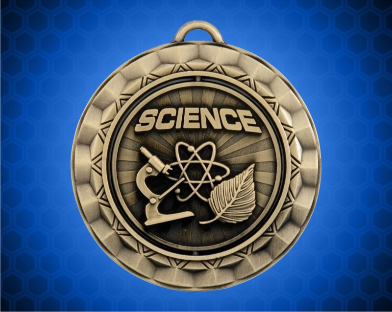 2 5/16 Inch Gold Science Spinner Medal