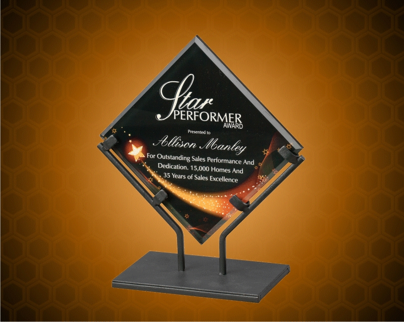 7 1/2 Inch Star Galaxy Acrylic Plaque With Iron Stand