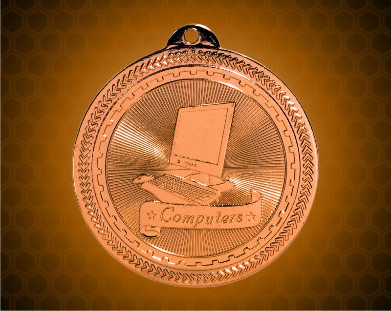 2 inch Bronze Computers Laserable BriteLazer Medal