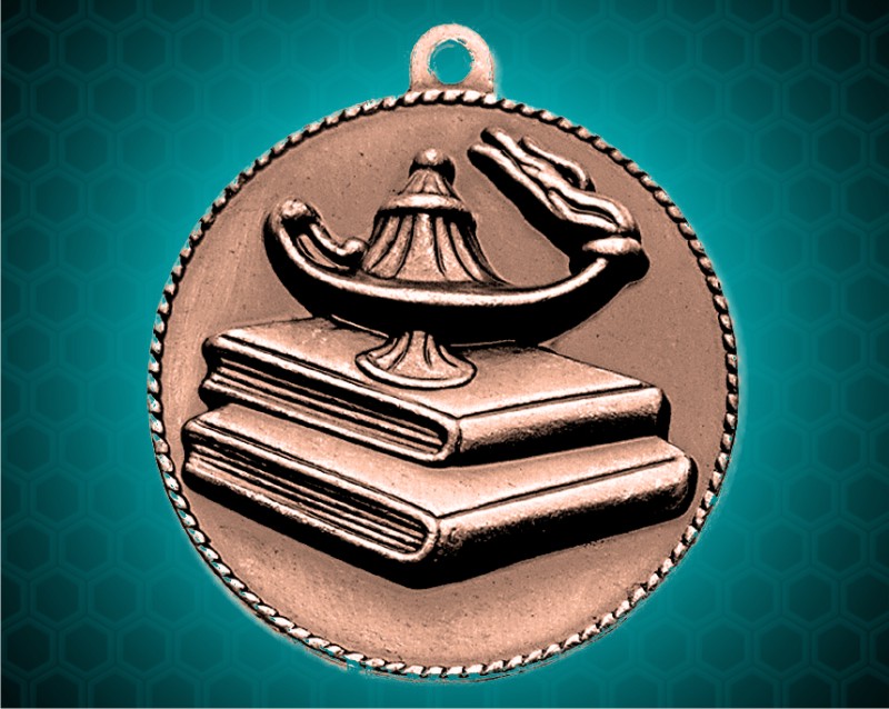 2 inch Bronze Lamp of Learning Die Cast Medal