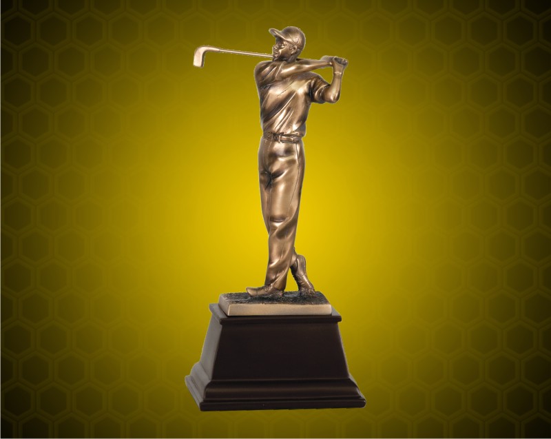 9 3/4 Inch Bronze Male Golf Resin Award