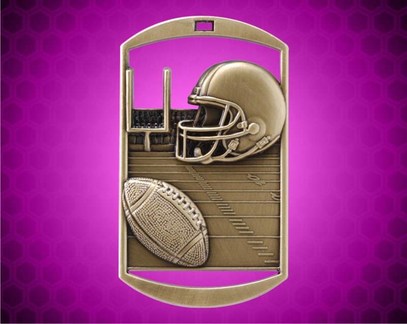 2 3/4 inch Gold Football DT Medal
