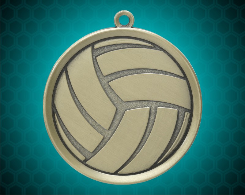 2 1/4 inch Gold Volleyball Mega Medal