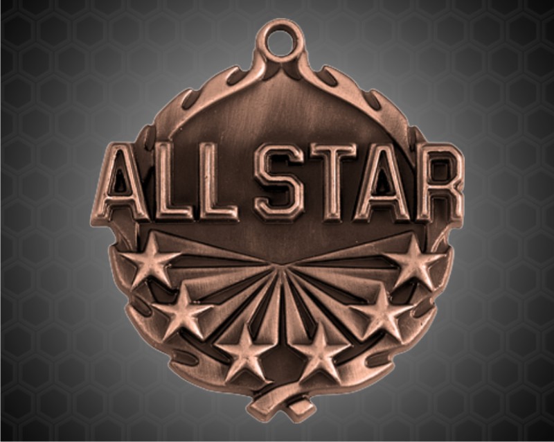 1 3/4 inch Bronze All Star Wreath Medal