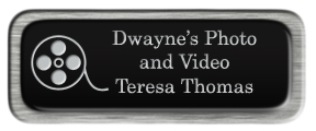 Metal Name Tag: Black and Silver with Epoxy and Brushed Silver Metal Border