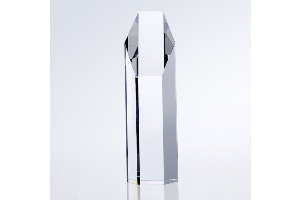 7 1/2 inch Clear Octagon Slant Top Crystal Tower
