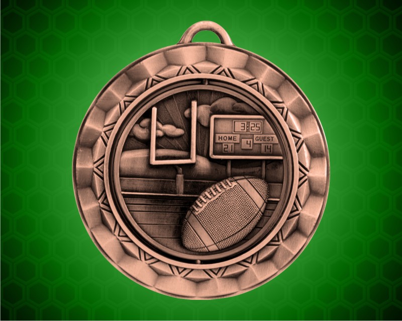 2 5/16 inch Bronze Football Spinner Medal