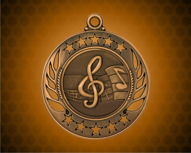 2 1/4 inch Bronze Music Galaxy Medal
