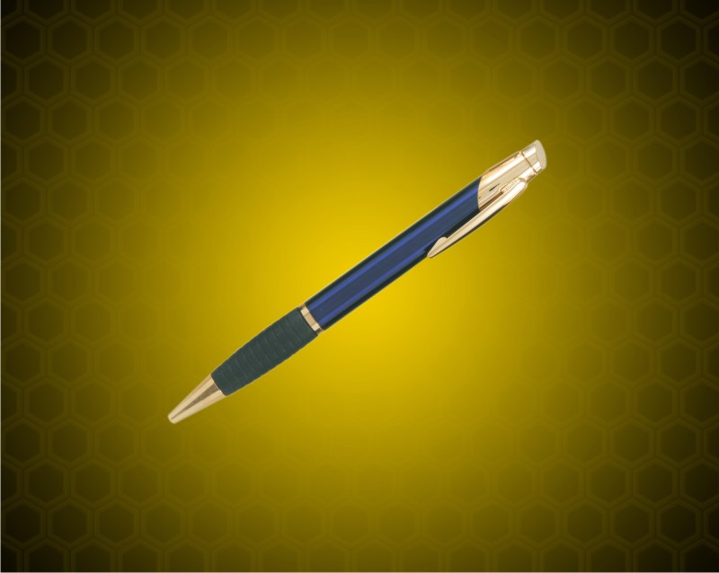 Gloss Blue Ballpoint Pen with Gripper