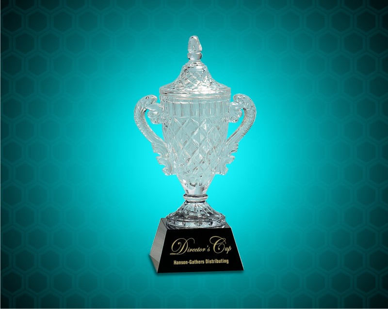 12 3/4 inch Crystal Cup on Black Pedestal Base