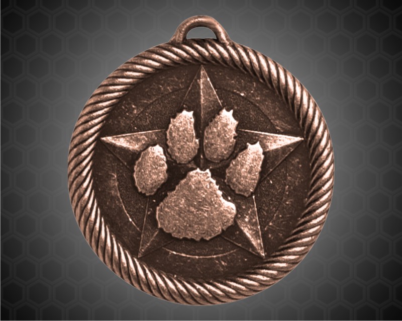 2 inch Bronze Paw Print Value Medal