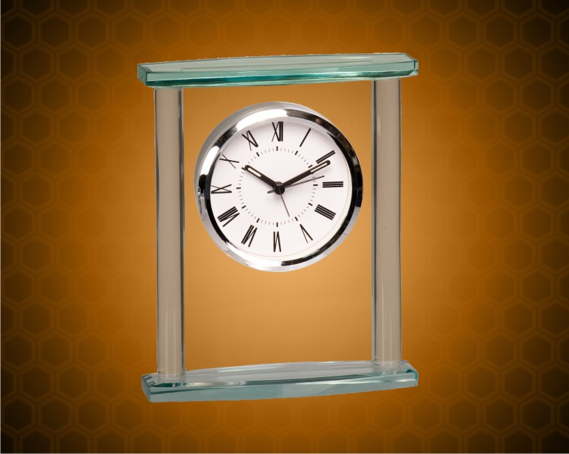 7 inch Glass Square Clock with Top