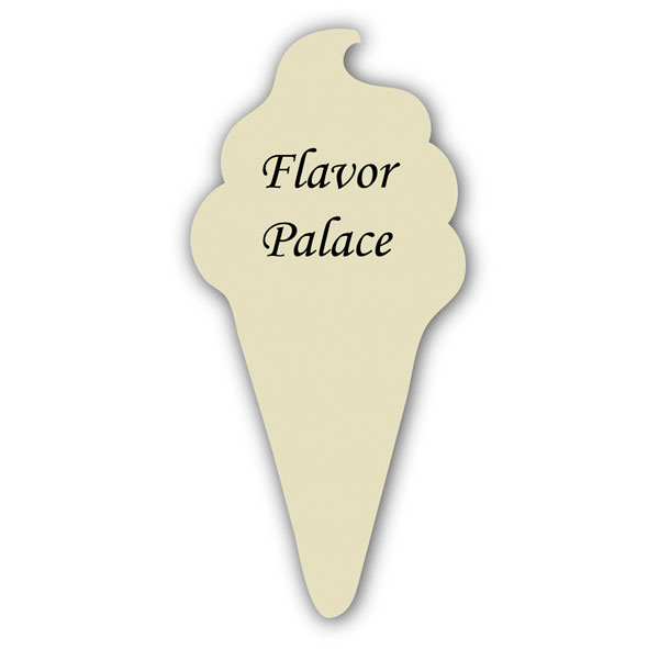 Smooth Plastic Ice Cream Shape Name Tag - 3 x 1.4 inches