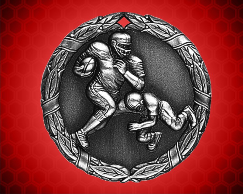 2 inch Silver Football XR Medal
