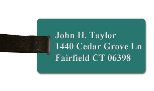 Smooth Plastic Name Tag: Celadon Green with White - LM922-972
