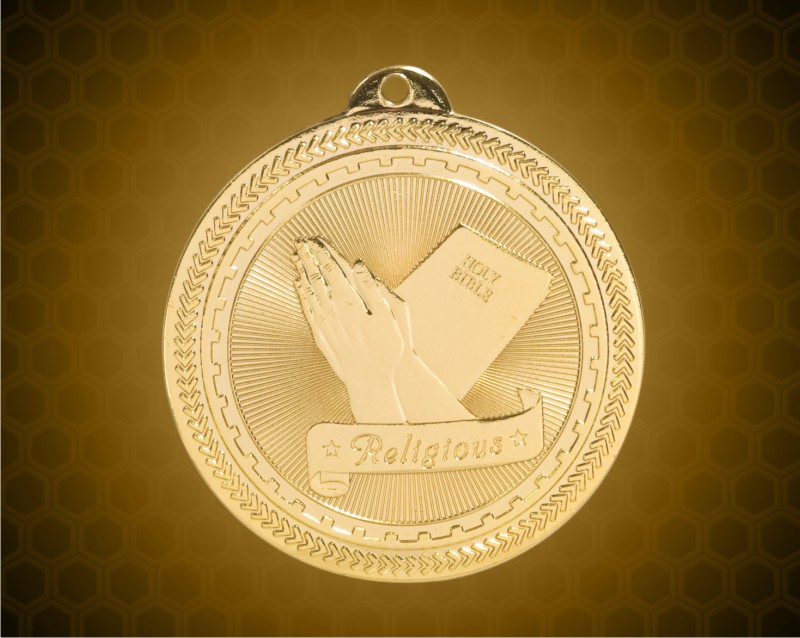 2 inch Gold Religious Laserable BriteLazer Medal
