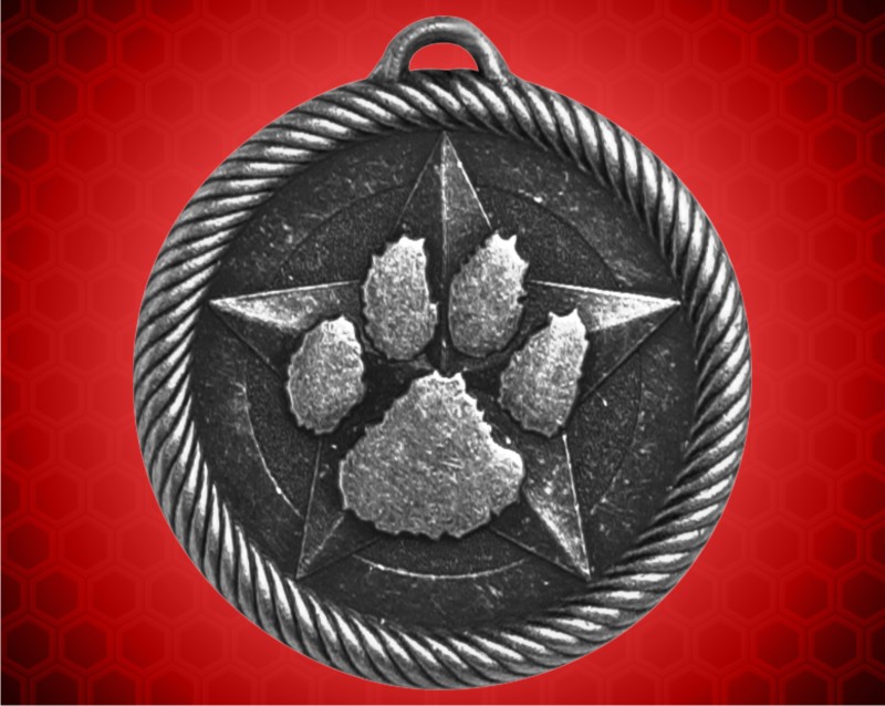 2 inch Silver Paw Print Value Medal