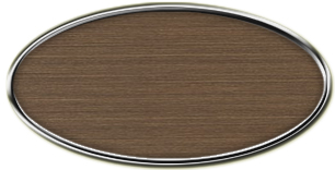 Blank Silver Oval Framed Nametag with Deep Bronze