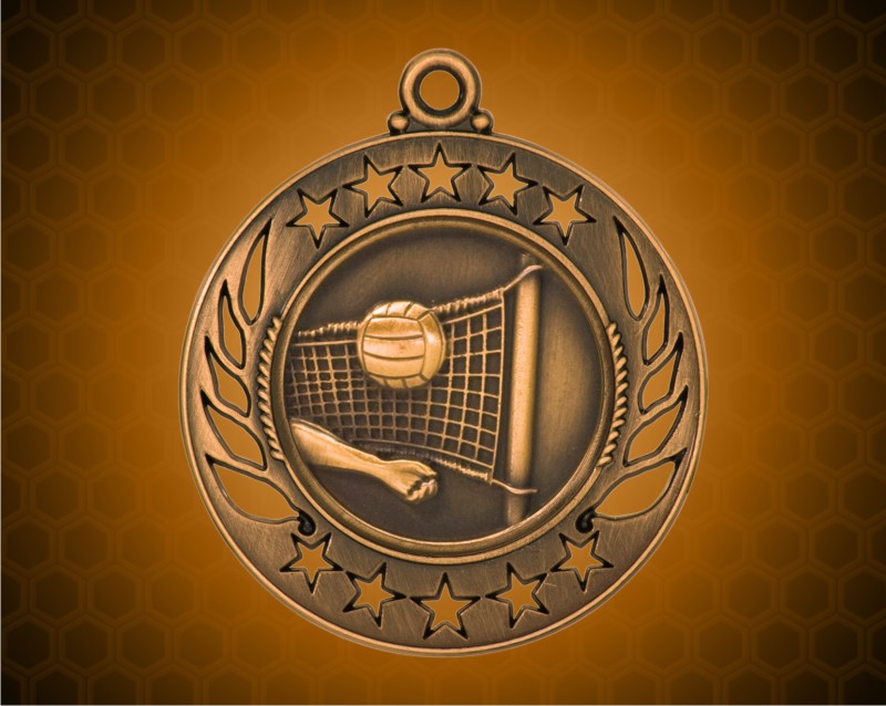 2 1/4 inch Bronze Volleyball Galaxy Medal