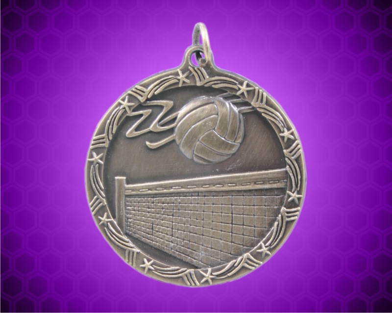 1 3/4 inch Gold Volleyball Shooting Star Medal