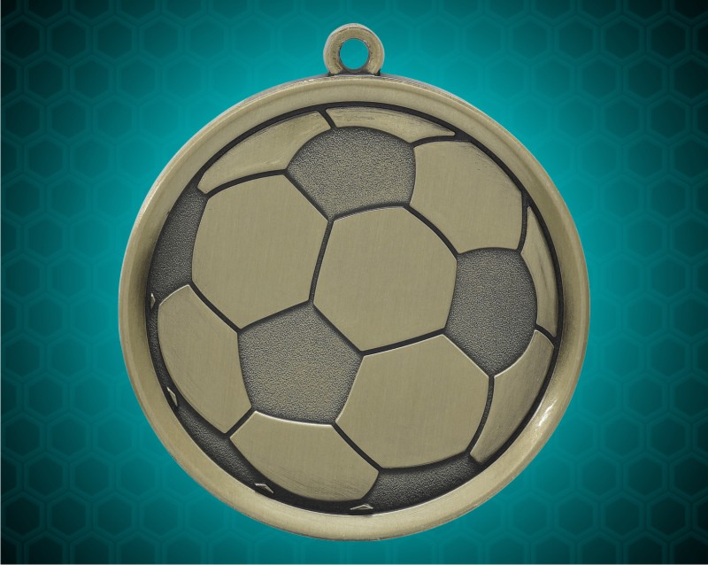 2 1/4 inch Gold Soccer Mega Medal