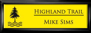 Framed Name Tag: Black Plastic (squared corners) - Canary Yellow and Black Plastic Insert