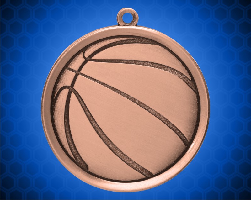 2 1/4 inch Bronze Basketball Mega Medal