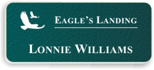 Textured Plastic Nametag: Teal with White - 822-992