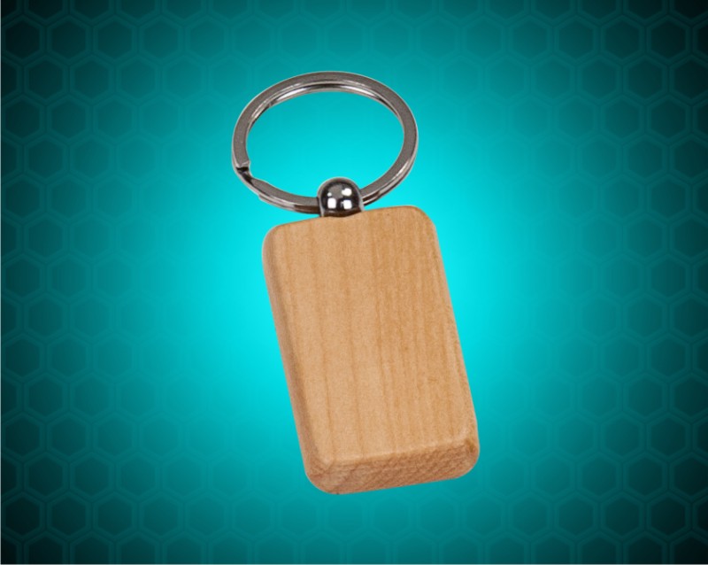 1" x 2" Maple Rectangle Wooden Key Chain