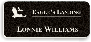 Textured Plastic Nametag: Coal Black with White - 822-422