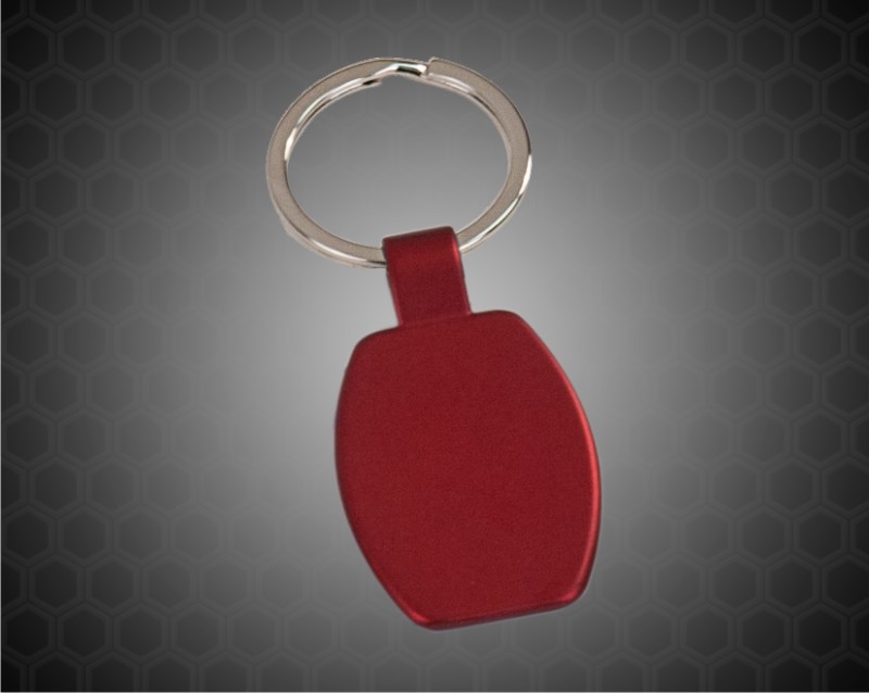 1 5/8" Red Rectangle Metal Key Chain