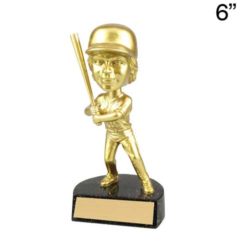Softball Bobblhead Figure in Gold