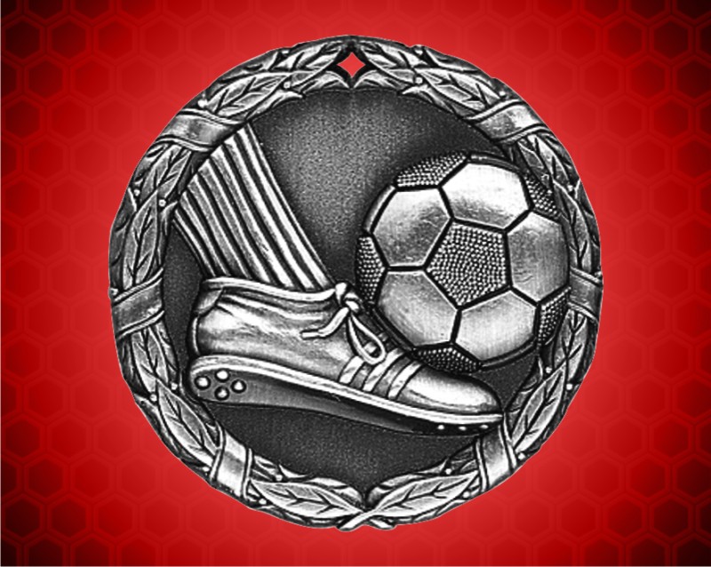 1 1/4 inch Silver Soccer XR Medal
