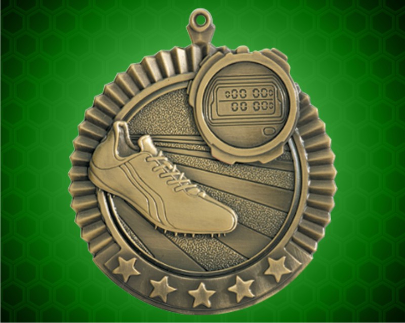 2 3/4 inch Gold Track Star Medal