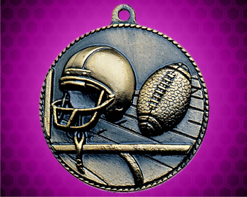 2 inch Gold Football Die Cast Medal