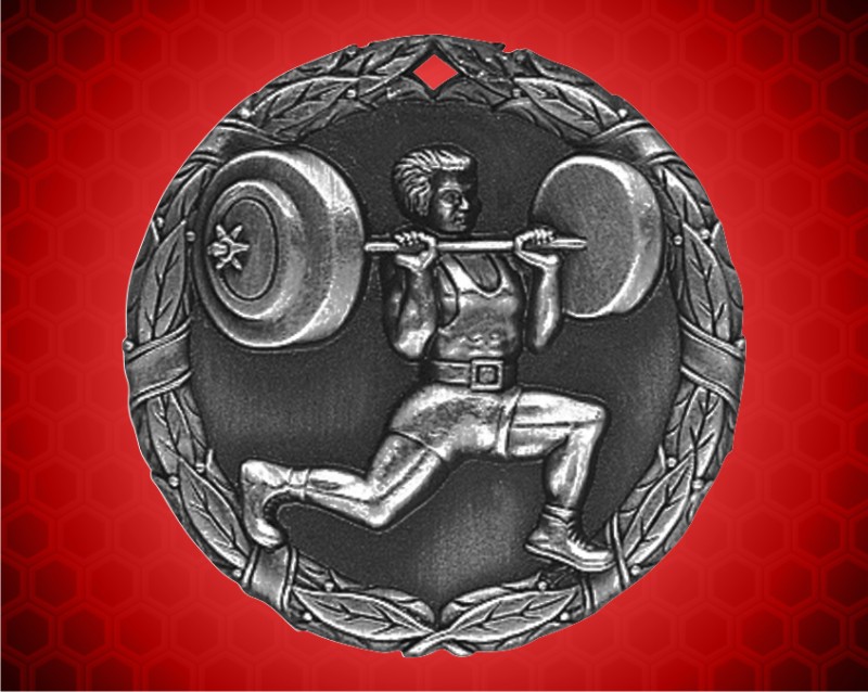 2 inch Silver Weightlifter XR Medal