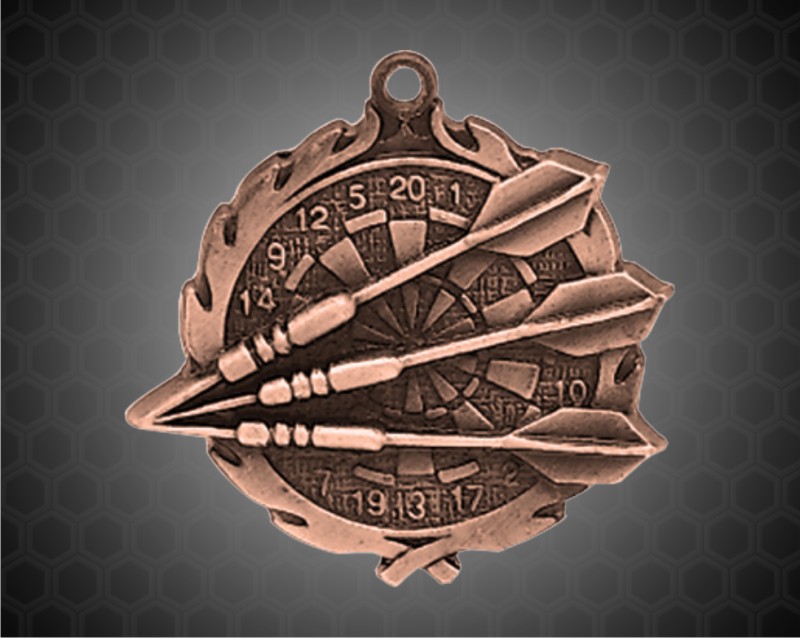 1 3/4 inch Bronze Darts Wreath Medal