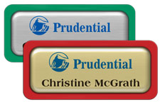 Metal Name Tags with Epoxy and Plastic Borders