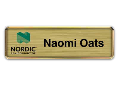 Gold Metal Framed Nametag with Brushed Gold Metal Insert