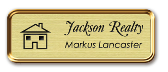 Rose Gold Metal Framed Nametag with Euro Gold and Black