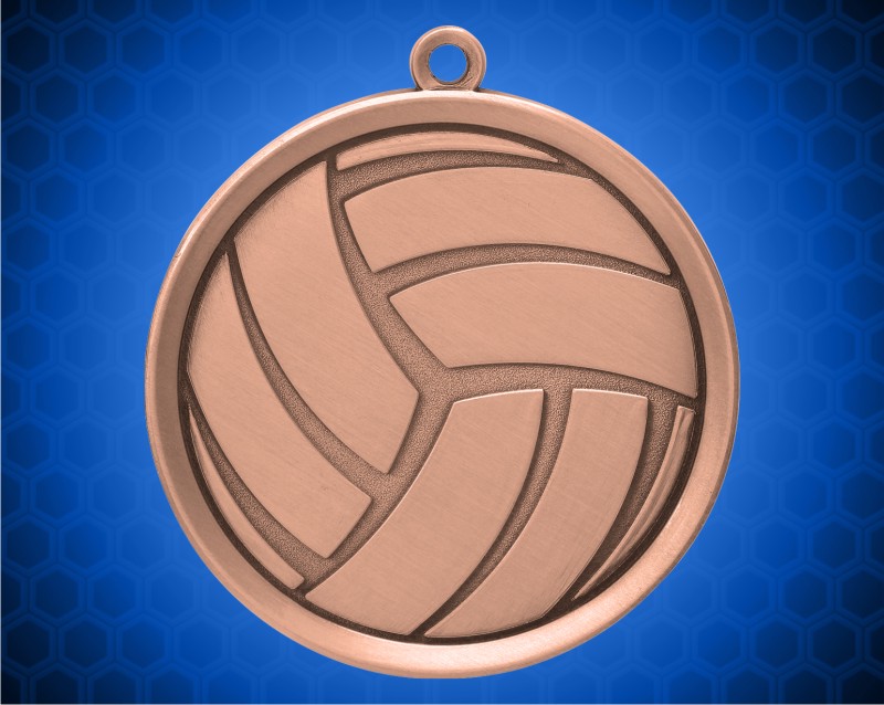 2 1/4 inch Bronze Volleyball Mega Medal