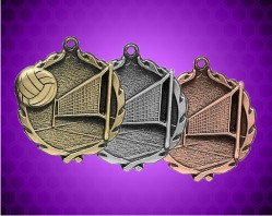 1 3/4 Inch Volleyball Wreath Medal