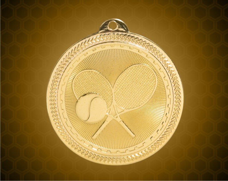 2 inch Gold Tennis Laserable BriteLazer Medal