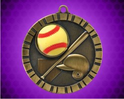2 inch Softball 3-D Medal