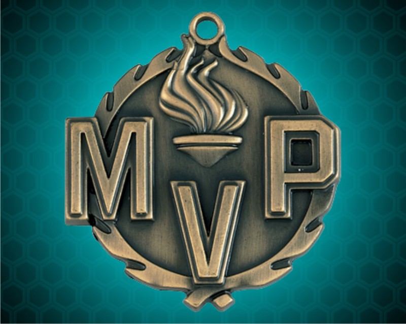 1 3/4 inch Gold MVP Wreath Medal
