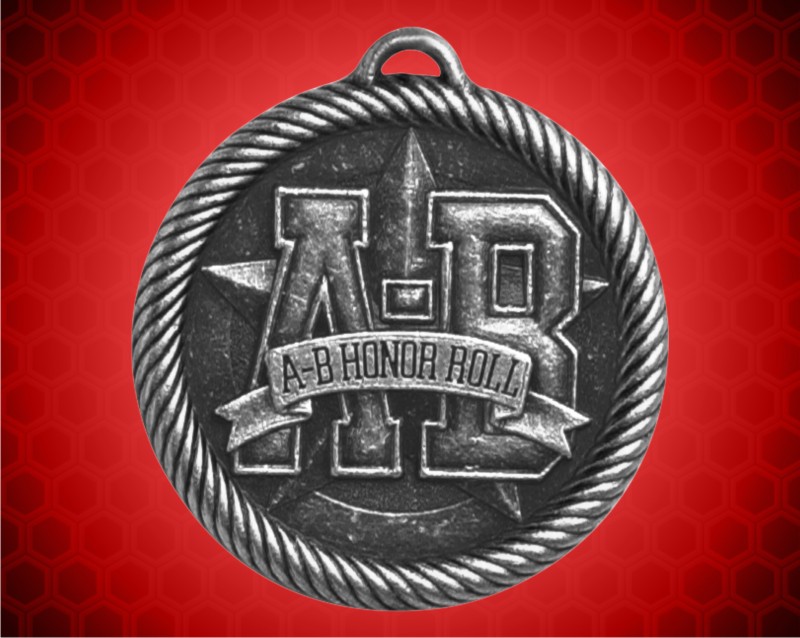 2 inch Silver "A-B" Honor Roll Value Medal
