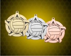 2 1/4 inch Volleyball Super Star Medals